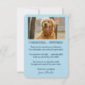 子犬の卒業フォト ベイビーブルー サンキューカード (裏面)