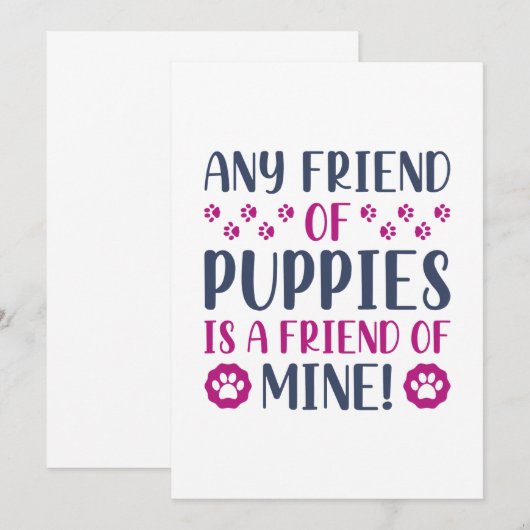 子犬の友人 サンキューカード (正面/裏面)