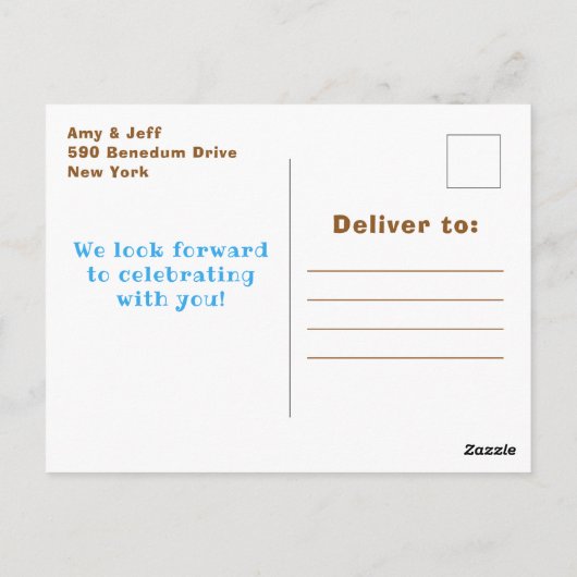 子犬の城ブルーバースデーパーティーはがき ポストカード (裏面)