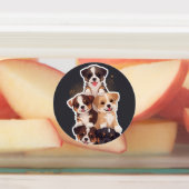 子犬の塔 – かわいい&健康なペットアート ラベル (貼付)