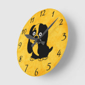 子犬の壁時計 ラウンド壁時計 (傾斜)