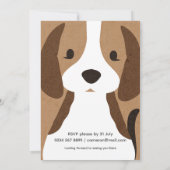 子犬の女の子/男の子の誕生日の招待。編集可能。 招待状 (裏面)