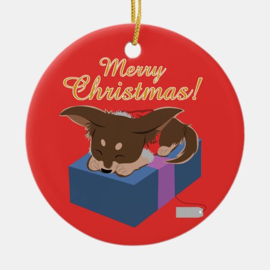 子犬の存在 セラミックオーナメント (正面)