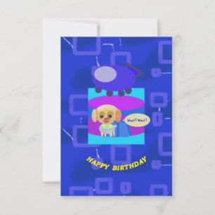 子犬の宇宙船の誕生日招待状 招待状