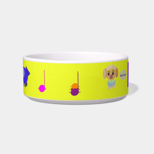 子犬の宇宙船セラミックペットボウル ボウル (正面)