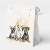 子犬の尾の男の子の赤ちゃんシャワーありがとう フェイバーボックス (裏面サイド)