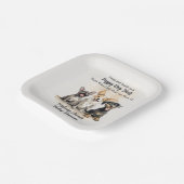 子犬の尾の男の子の赤ちゃんシャワー ペーパープレート (傾斜あり)