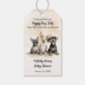 子犬の尾の男の赤ちゃんベビーシャワー ギフトタグ (正面)
