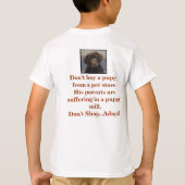 子犬の工場の抗議 Tシャツ (裏面)