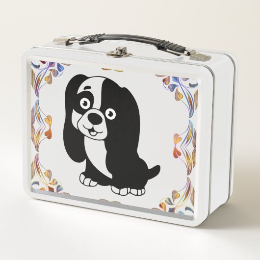 子犬の弁当 メタルランチボックス (正面)
