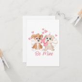 子犬の恋のグリーティングカード カード (正面/裏面インサイチュ)