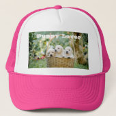 子犬の恋人の写真プリントされたトラック運転手の帽子 – キャップ (正面)