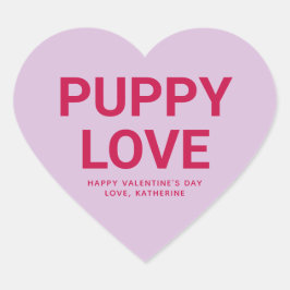 子犬の愛かわいいおもしろいバレンタインデーの会話 ハートシール