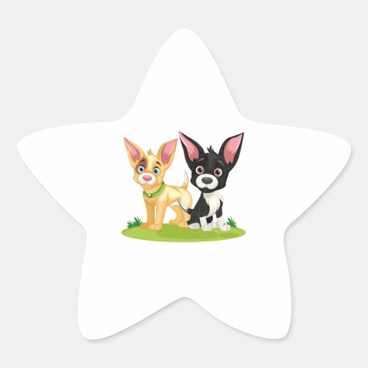 子犬の愛が最高の愛 星シール (正面)