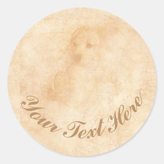 子犬の愛のためのカスタム ラウンドシール (正面)