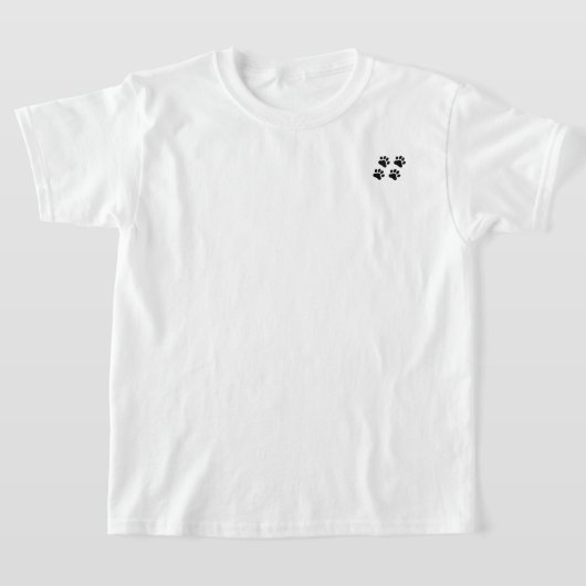 子犬の愛のハートと手のプリント Tシャツ (レイダウン)