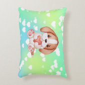 子犬の愛のハートアクセント枕 アクセントクッション (正面(垂直))