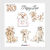 子犬の愛のベレー帽 XO シール (シート)