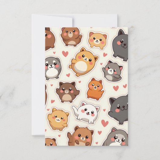 子犬の愛の感謝カード サンキューカード (正面)