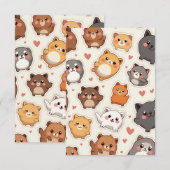 子犬の愛の感謝カード サンキューカード (正面/裏面)