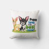 子犬の愛は愛最高の クッション (正面)