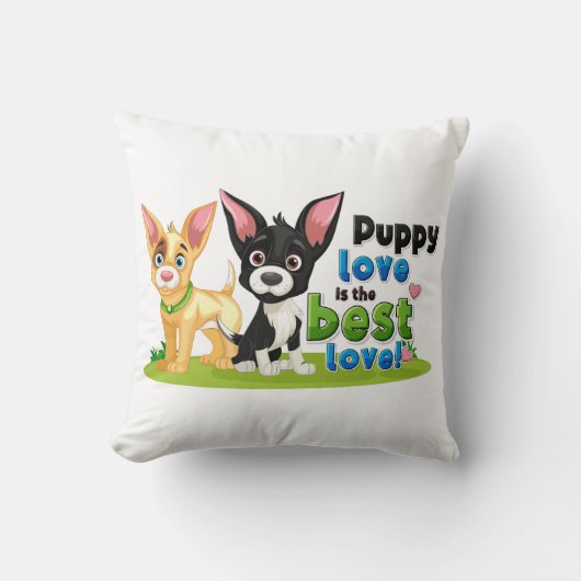 子犬の愛は愛最高の クッション (正面)