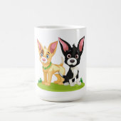 子犬の愛は最高の愛 コーヒーマグカップ (中央)