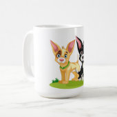 子犬の愛は最高の愛 コーヒーマグカップ (正面左)