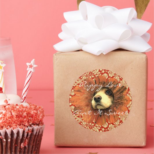 子犬の愛アイン't It甘いステッカー ラウンドシール (パーティー)