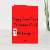 子犬の愛ハートバレンタインカード シーズンカード (裏面)