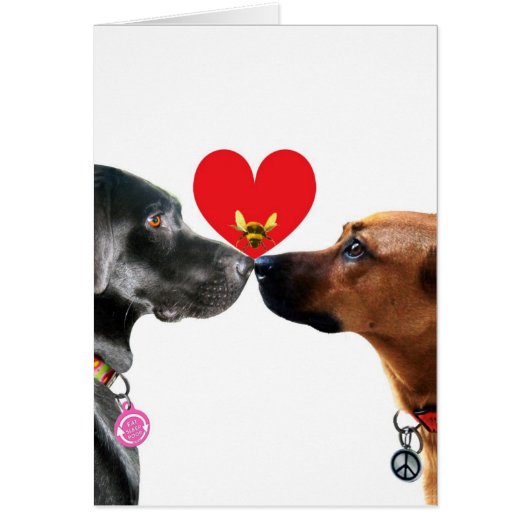 子犬の愛バレンタインカード (正面)