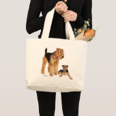 子犬の愛バレンタイン ラージトートバッグ (正面(商品))