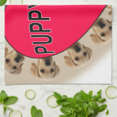 子犬の愛 キッチンタオル (折り畳み)