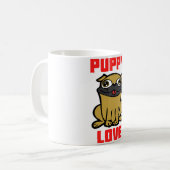 子犬の愛 コーヒーマグカップ (正面左)