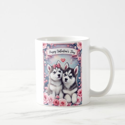 子犬の愛 コーヒーマグカップ (右)