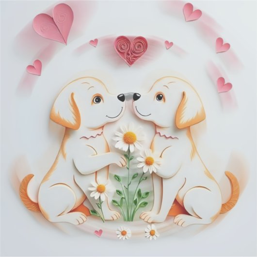 子犬の愛 シール (正面)