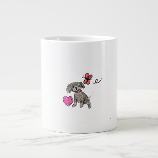 子犬の愛 ジャンボコーヒーマグカップ (正面)