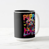 子犬の愛 ツートーンマグカップ (正面右)