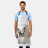 子犬の愛 – ブルドフランスのッグスタイル エプロン (着用した状態)