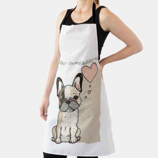 子犬の愛 – ブルドフランスのッグスタイル エプロン (インサイチュ)