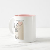 子犬の愛 – ブルドフランスのッグスタイル ツートーンマグカップ (正面左)