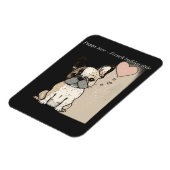 子犬の愛 – ブルドフランスのッグスタイル マグネット (左側)