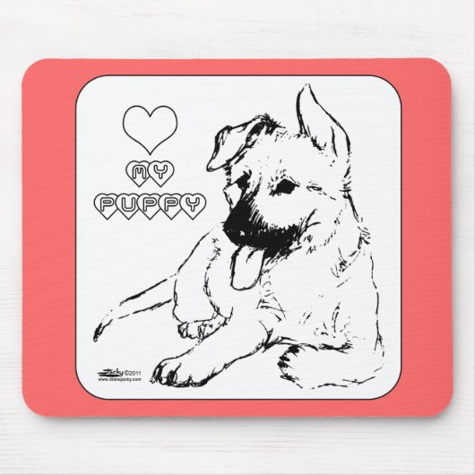 子犬の愛 マウスパッド (正面)