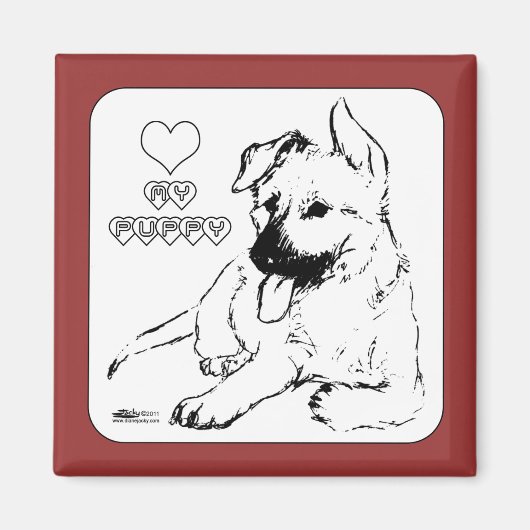 子犬の愛 マグネット (正面)