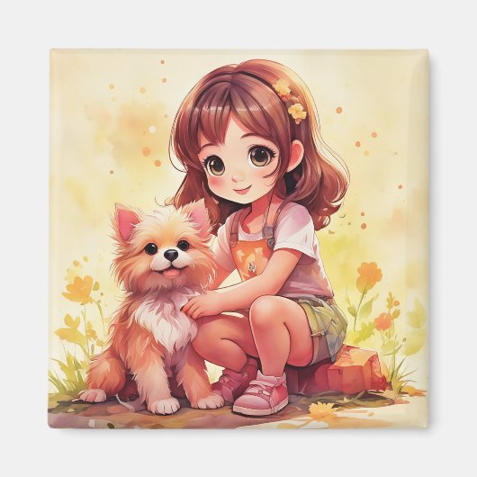 子犬の愛 マグネット (正面)