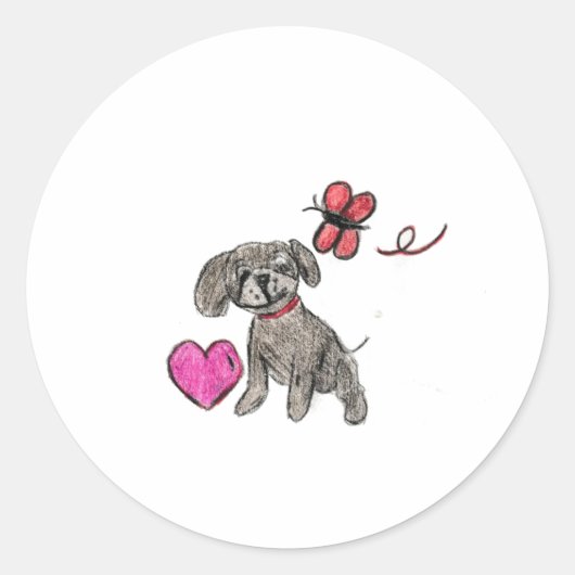 子犬の愛 ラウンドシール (正面)