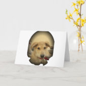 子犬の愛:人間の最高の友人 カード (黄色い花)