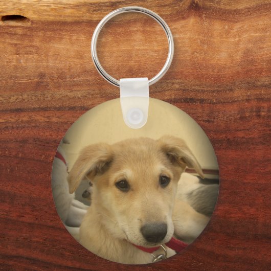 子犬の愛:人間の最高の友人 キーホルダー (正面)