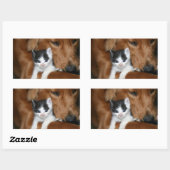 子犬の愛 長方形シール (シート)