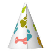 子犬の手のプリント パーティーハット (裏面)
